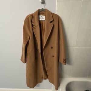 Babaton Tan Cashmere Wool Coat